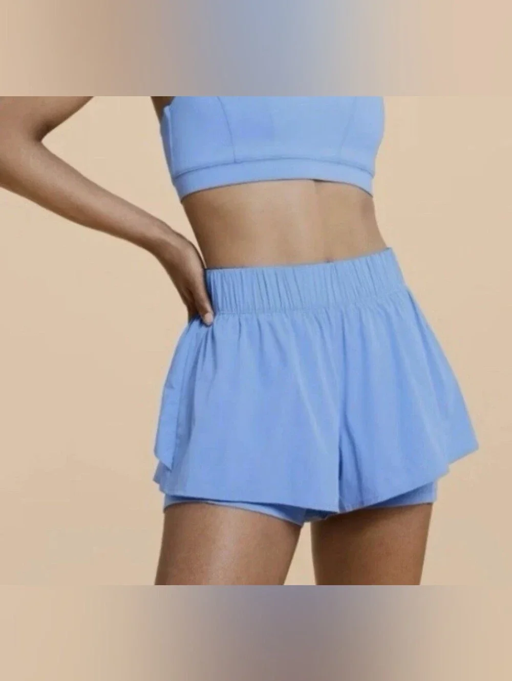 Blogilates Ruffle Shorts Cool Blue L - Picture 2 of 3